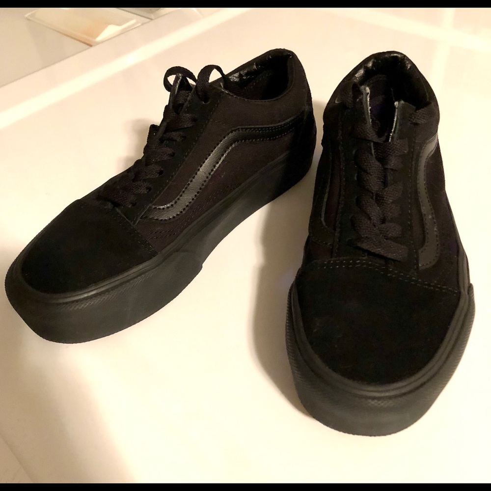 Vans black platform size 7 women